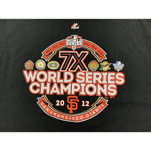 San Francisco Giants 2012 World Series Champions T Shirt 2XL Majestic Black - Picture 2 of 6